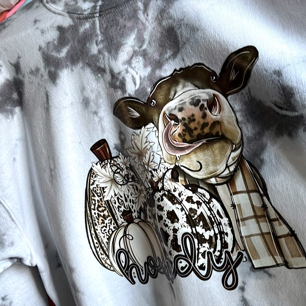 Brand New Tie Dyed Country Cow Sweatshirt